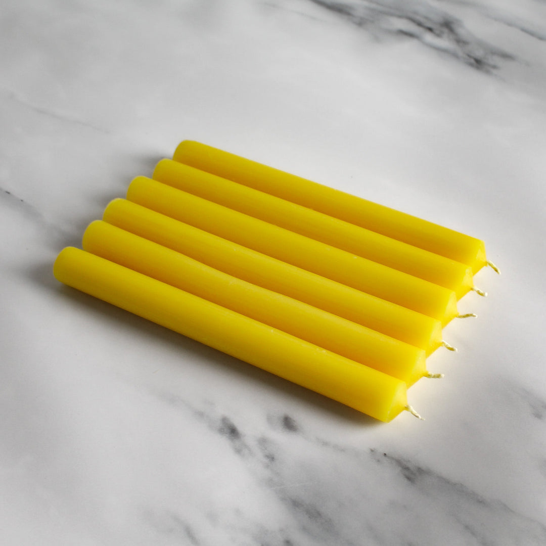 Yellow Dinner Candles Pack Of 6 - Namie Home